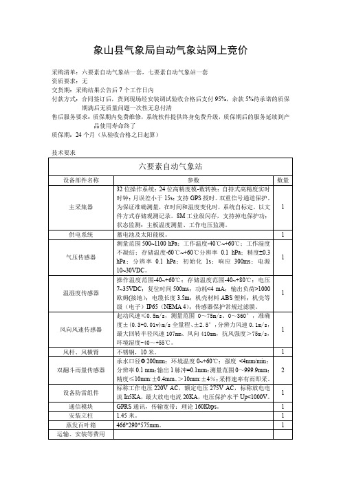象山县气象局自动气象站网上竞价.doc