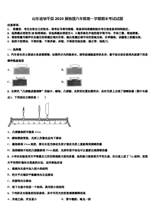 山东省邹平县2024届物理八年级第一学期期末考试试题含解析