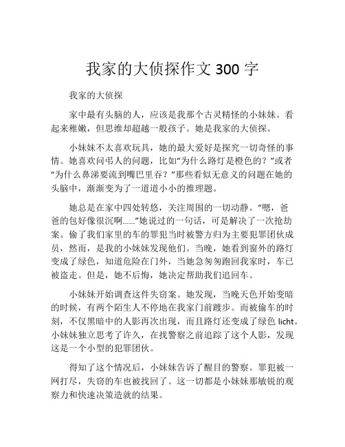 我家的大侦探作文300字