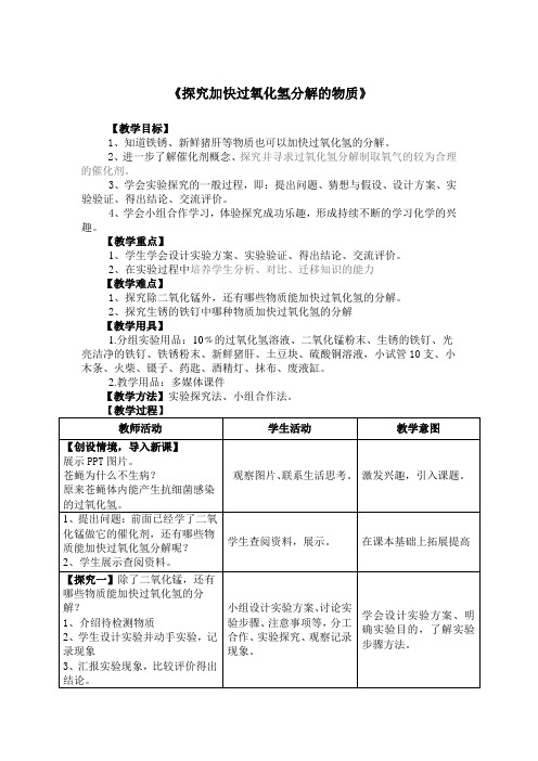 化学人教版九年级上册探究过氧化氢分解