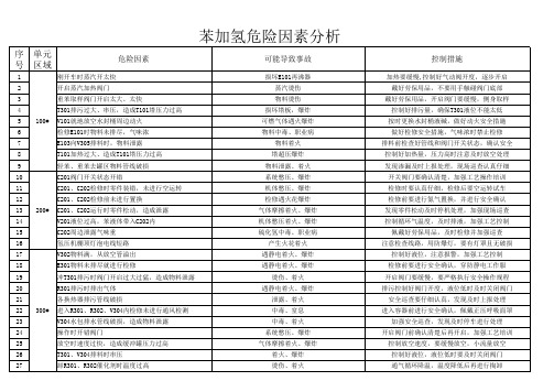 苯加氢危险因素分析(全)