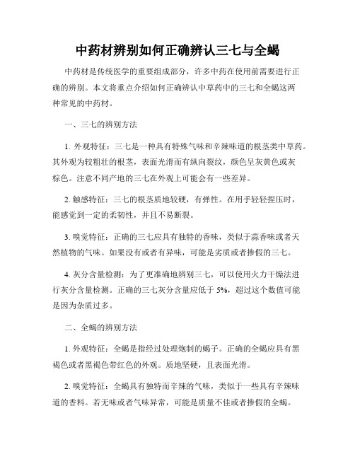 中药材辨别如何正确辨认三七与全蝎