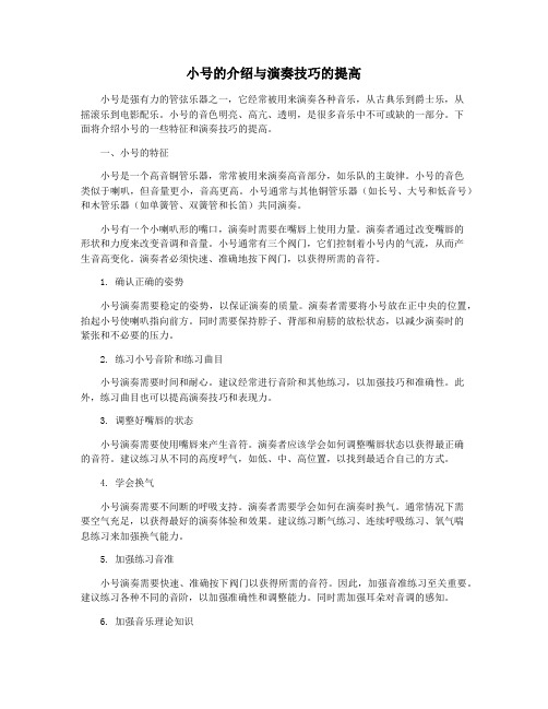 小号的介绍与演奏技巧的提高