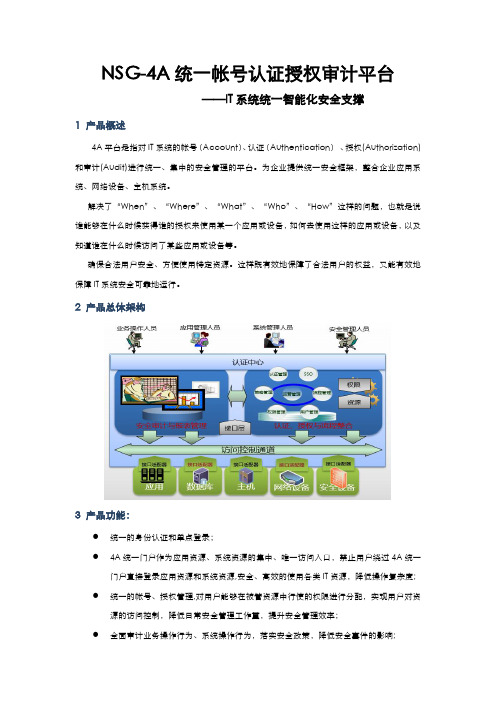 NSG-4A统一帐号认证授权审计平台(V1.32)