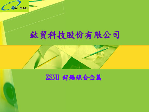 钛贸锌锡镍合金(ZSNH)简介-2013