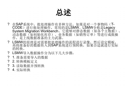 erp软件之sap资料lsmw批量导入数据培训教程手册