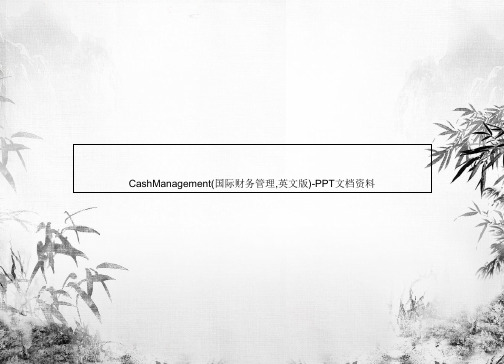 CashManagement(国际财务管理,英文版)-PPT文档资料