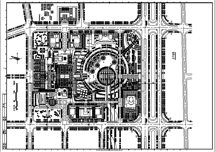 基地106961.58平米某市行政中心规划总平面CAD图