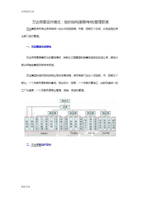 万达商业管理系统模式