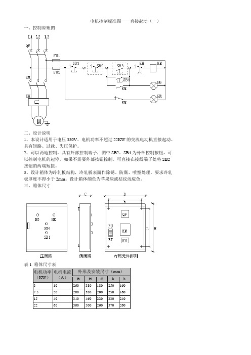 电机控制标准图箱柜尺寸表原件表