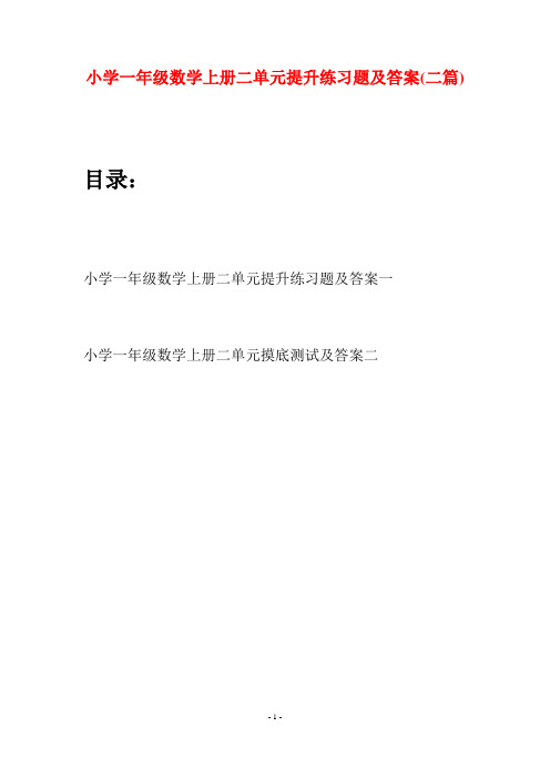 小学一年级数学上册二单元提升练习题及答案(二套)