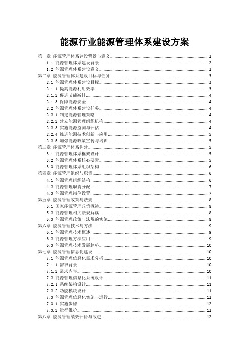 能源行业能源管理体系建设方案