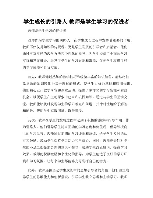 学生成长的引路人 教师是学生学习的促进者