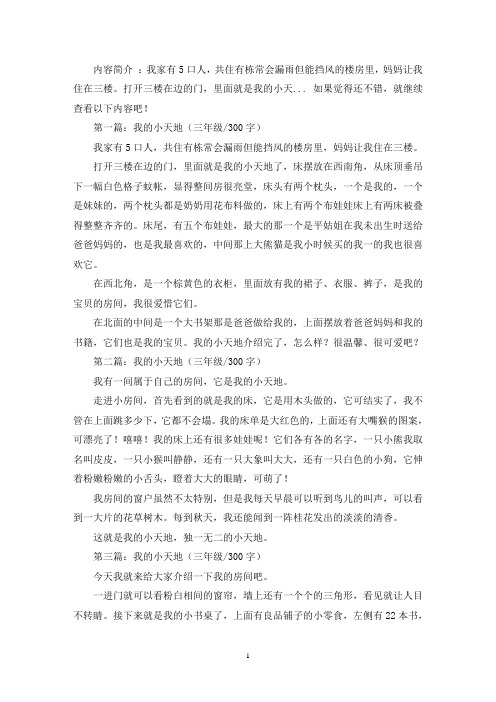 精选我的小天地三年级作文300字