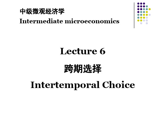 第六章 微观经济学 越期选择