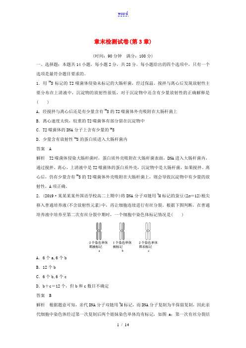 高中生物 第3章 基因的本质 章末检测试卷(含解析)新人教版必修第二册-新人教版高一第二册生物试题