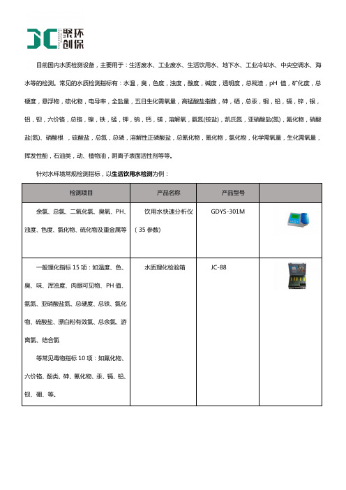 水质常规指标检测的内容