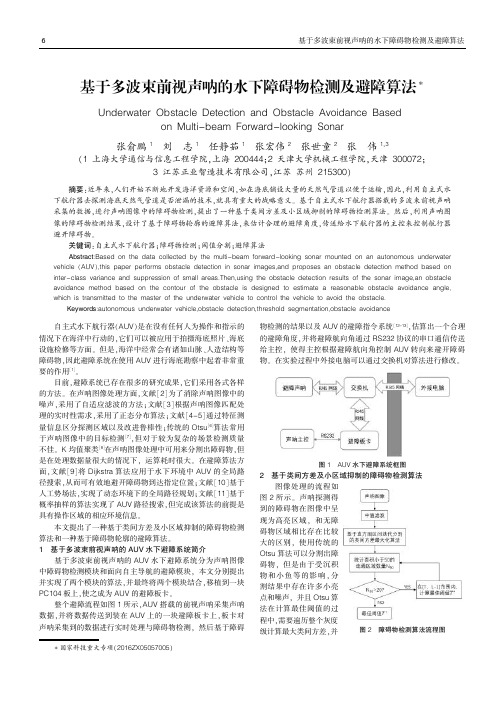 基于多波束前视声呐的水下障碍物检测及避障算法