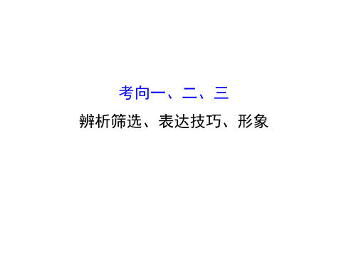 2017届高三一轮复习 小说阅读 辨析筛选 表达技巧 形象 课件(79张)