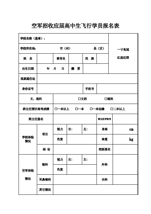 15空军招高中应届生