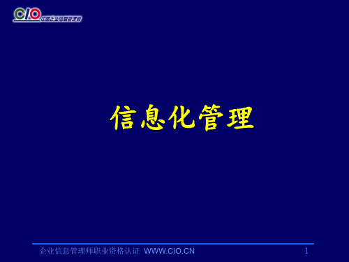 CIO企业信息管理师信息化管理(高级)