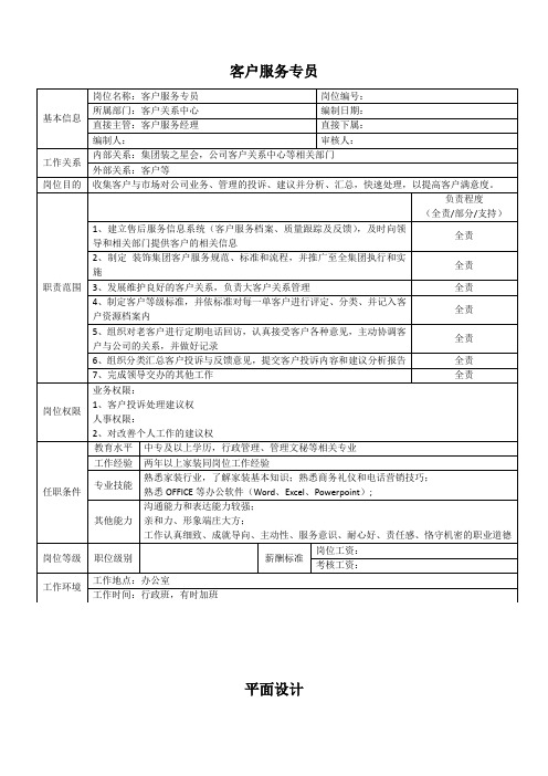 装饰公司职位说明书