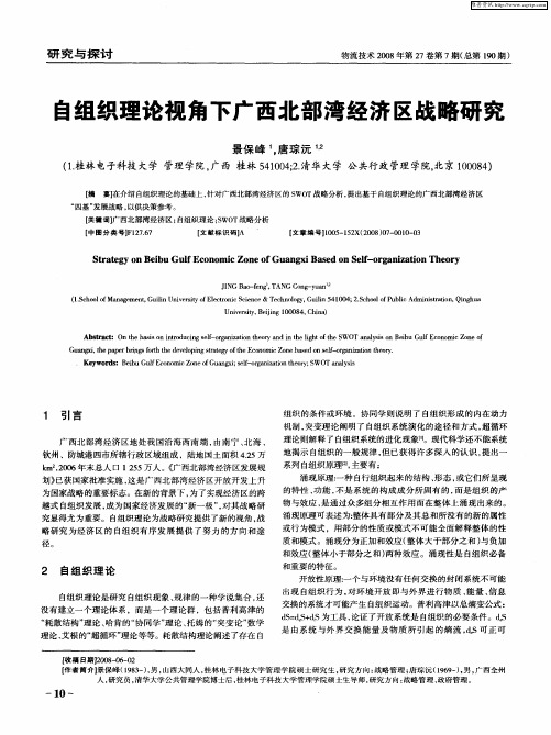 自组织理论视角下广西北部湾经济区战略研究