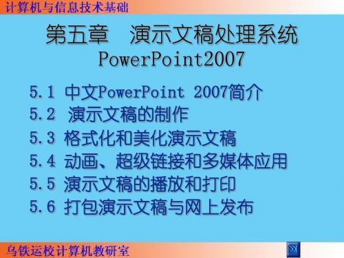 第六章中文幻灯片演示文稿PowerPoint2007