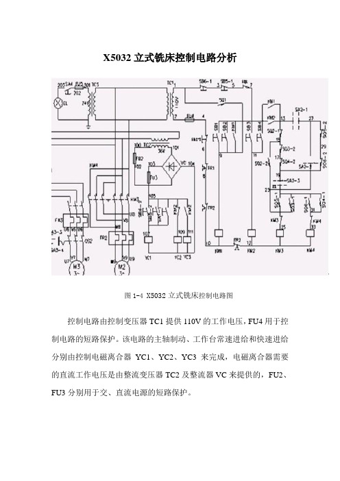 X5032立式铣床控制电路分析