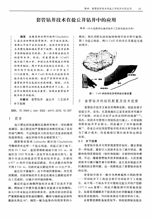 套管钻井技术在盐丘井钻井中的应用