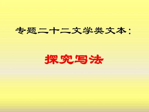 人教版九年级中考语文复习·文学类文本——探究写法 课件 (共23张PPT)