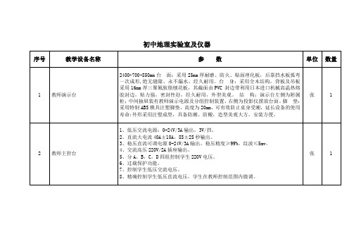 初中地理实验室及仪器