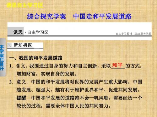【课堂设计】高中政治 第四单元 当代国际社会 综合探究名师课件 新人教版必修2