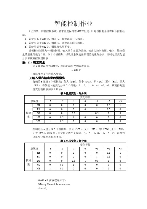 智能控制答案(最终版3题全做)