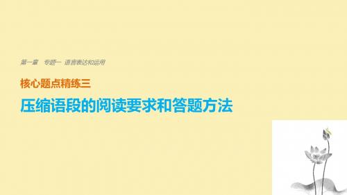 (浙江专用)2018版高考语文二轮复习考前三个月第一章核心题点精练专题一语言表达和运用精练三压缩语段