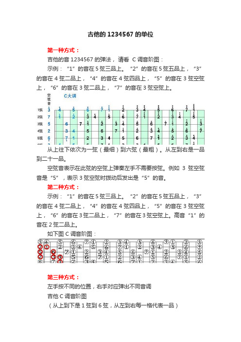 吉他的1234567的单位