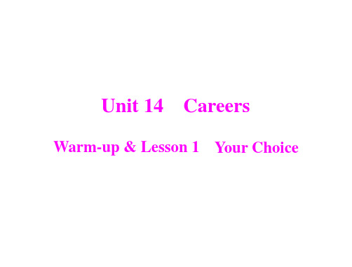 unit 14  warm-up & lesson 1 your choice