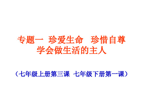 九年级政治珍爱生命(2019年11月整理)