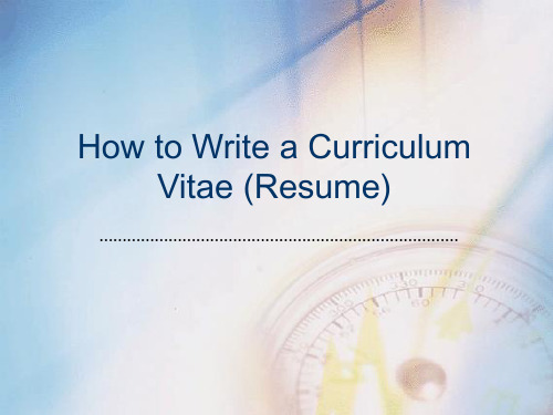 How to write CV