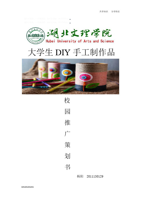 DIY手工制品营销策划书