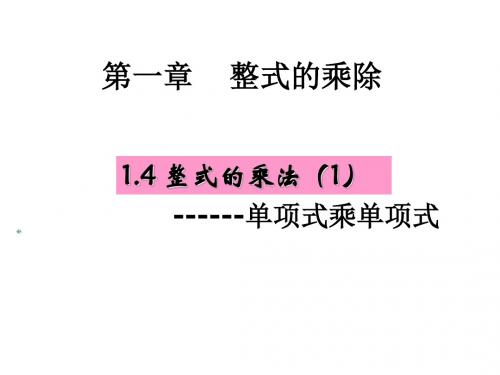 1.4整式的乘法(1)