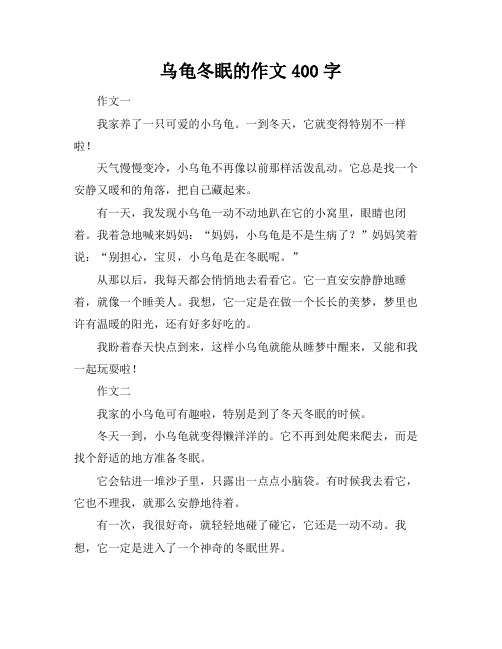 乌龟冬眠的作文400字