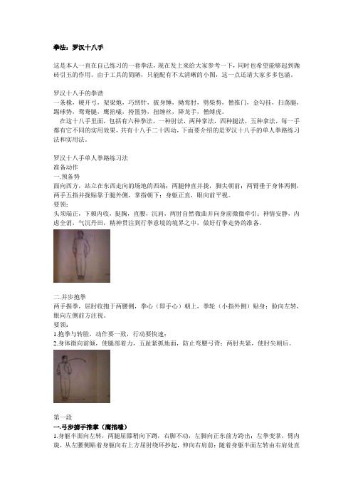 拳法：罗汉十八手