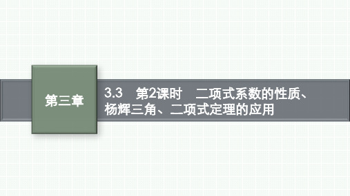 人教B版高中数学选择性必修第二册精品课件 第三章第2课时二项式系数的性质、杨辉三角、二项式定理的应用