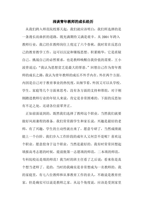 青年教师成长经历