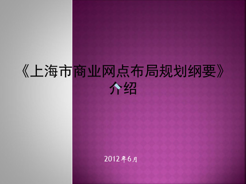 上海市商业网点布局规划纲要