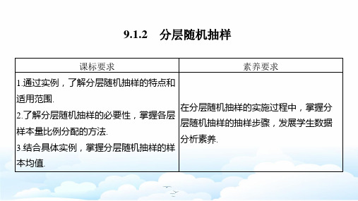 人教A版(新教材)高中数学第二册(必修2)课件：9.1.2 分层随机抽样