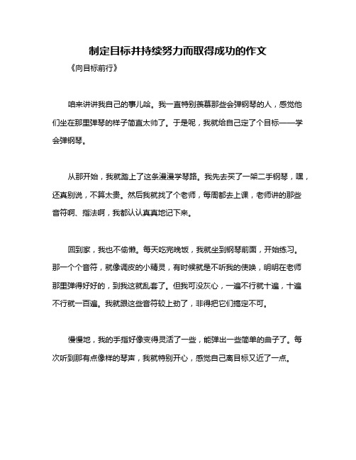 制定目标并持续努力而取得成功的作文