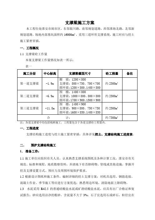 支撑梁施工方案