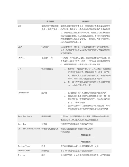 金融常用词汇知识整合的中英文对照及注解.5